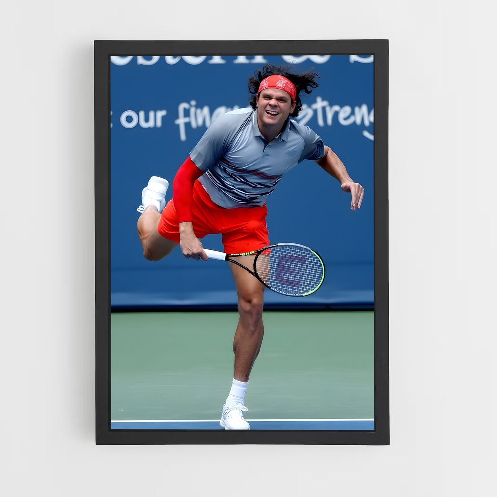 Poster Saut de Raonic – affiche Tennis (vue 2)